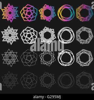 Vektor-set Umriss Embleme und Abzeichen - abstrakte Hipster-Logo-Vorlagen Stock Vektor