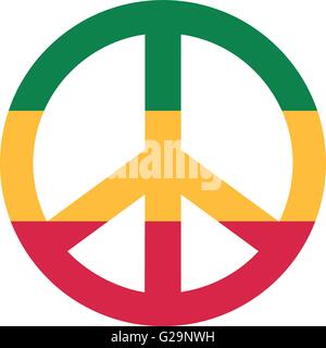 Peace-Zeichen in grün, gelb rot Stock Vektor