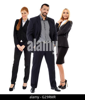 Business-Team in voller Länge isoliert auf weißem Hintergrund Stockfoto