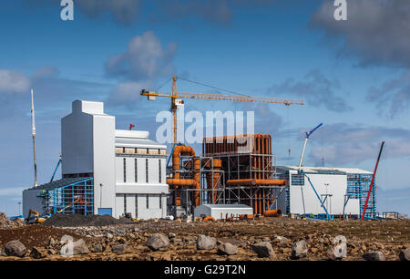 Das Gebäude der United Silicon Silizium Metall Fabrik an Helguvík, Island. Stockfoto