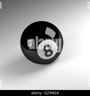 3D Render eine acht-Ball, Pool Ball Sport Konzept Bild Stockfoto