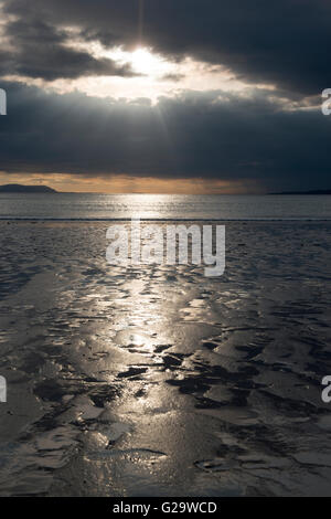 Sonnenuntergang am Strand von Gairloch, Wester Ross Schottland UK Stockfoto