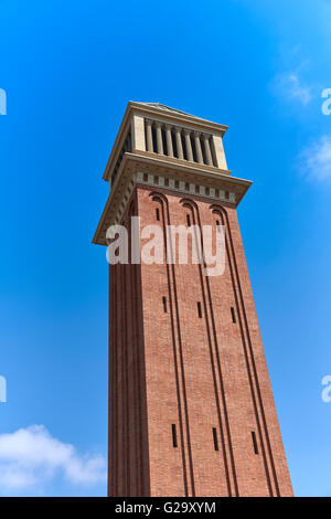 Plaça d ' Espanya, auch bekannt als Plaza de España in Spanisch, ist einer der wichtigsten Plätze Barcelonas Stockfoto