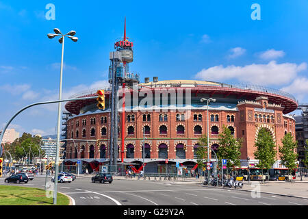 Plaça d ' Espanya, auch bekannt als Plaza de España in Spanisch, ist einer der wichtigsten Plätze Barcelonas Stockfoto