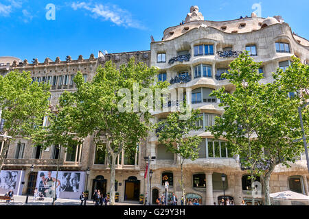 Casa Milà, ist eine modernistischen Gebäude in Barcelona, Katalonien, Spanien Stockfoto