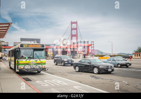 San Francisco, CA, EUA - 1. Juli 2015: Golden Gate Bridge, San Francisco, Kalifornien, USA. Stockfoto