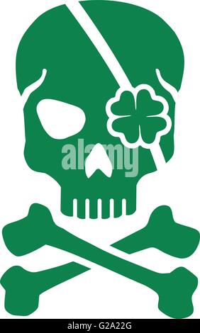 Grüne St. Patrick's Day Schädel Stock Vektor
