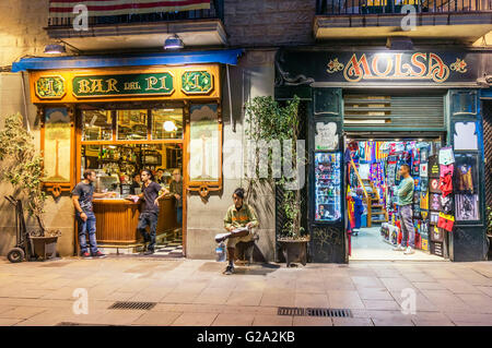 Bar del Pi, Plaça Sant Josep Oriol, Barcelona, Spanien Stockfoto