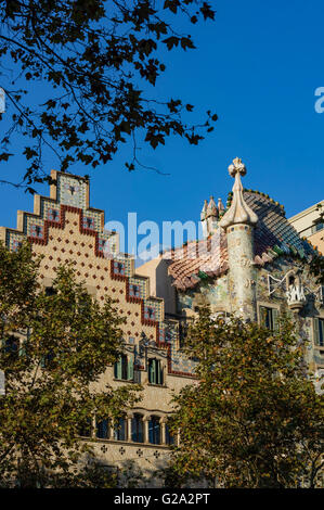 Casa Batllo von Antoni Gaudi, Passeig de Gracia, Barcelona, Spanien Stockfoto