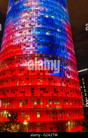 Torre Agbar, moderne Architektur, Barcelona, Spanien Stockfoto