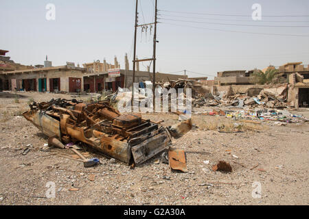 Jalawla, Stadt im Nord-östlichen Irak nach schweren Kämpfen zwischen IS und Kurden/Milizen zerstört wird Stockfoto