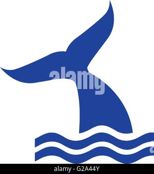 Wal-Fin im Wasser Stock Vektor