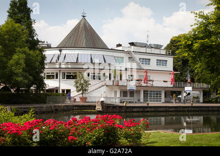 Restaurant am Wasserbahnhof Wasserstation, Mülheim an der Ruhr, Ruhrgebiet, Nordrhein-Westfalen, Deutschland Stockfoto