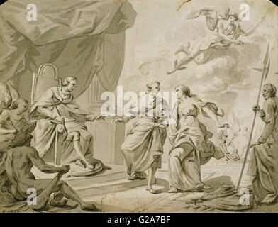 Pau Montaña Cantó - Allegorie des Friedens von Basel - MNAC - Barcelona Stockfoto