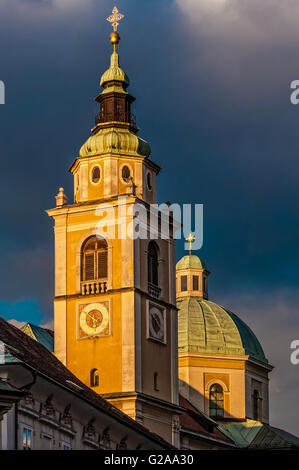 Slowenien Ljubljana Kuppel der Kathedrale San Nicholas Stockfoto