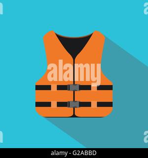 Schwimmweste mit orange Farbe und flachen Stil Vektor Stock Vektor