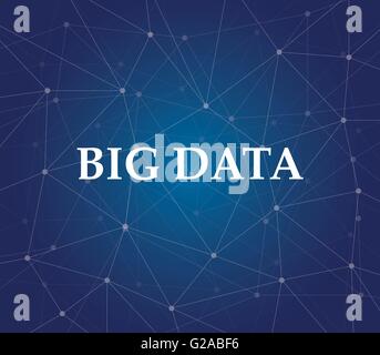 Big-Data Text Illustration mit Punkt Verbindung als Hintergrund-Vektor-Grafik-illustration Stock Vektor