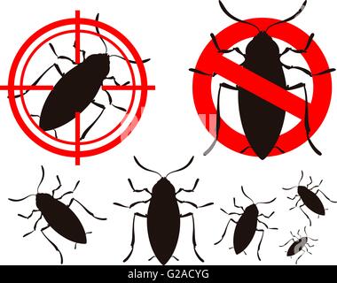 Pest Control oder Schabe Icon-Set. Vektor-illustration Stock Vektor