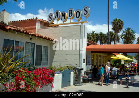 Sambos Restaurant in Santa Barbara Stockfoto