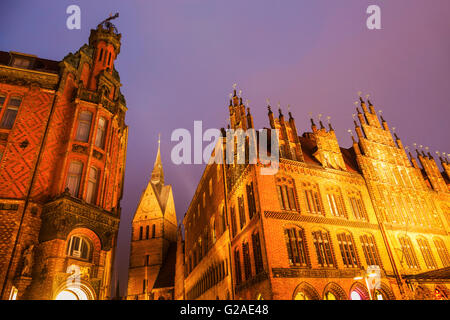 Marktkirche und das alte Rathaus in Hannover-Hannover (Hannover), Niedersachsen, Deutschland Stockfoto