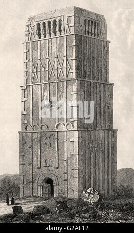 Turm des Earls Barton Kirche, Northamptonshire, England, Vereinigtes Königreich, Europa, 19. Jahrhundert Stockfoto