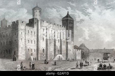 Der White Tower, Tower of London, England, UK, Europa, 19. Jahrhundert Stockfoto