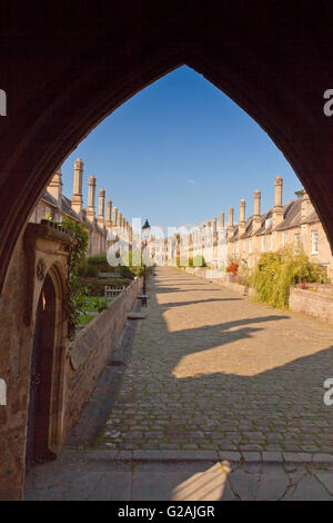 Pfarrer in der Nähe - der ältesten bewohnten Straße in Europa - in Wells, Somerset, England, UK Stockfoto