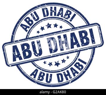 Abu Dhabi blau Grunge Runde Vintage Stempel Stock Vektor