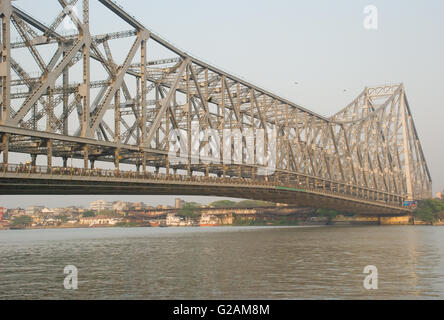 Howrah Brücke über den Hooghly River, Kolkata, Westbengalen, Indien Stockfoto