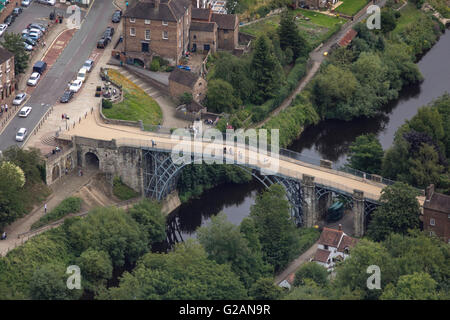 Eine Luftaufnahme von Ironbridge, in der Nähe von Telford in Shropshire Stockfoto