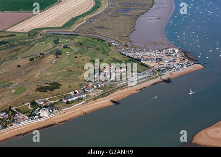 Malerische Luftaufnahme der River Deben in der Nähe von Felixstowe in Suffolk Stockfoto