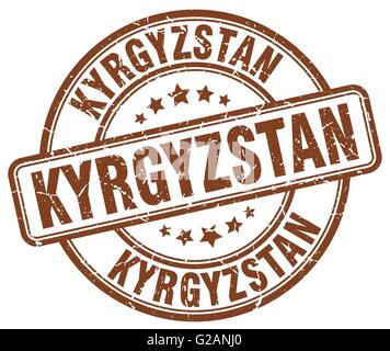 Kirgisistan braun Grunge Runde Vintage Stempel Stock Vektor