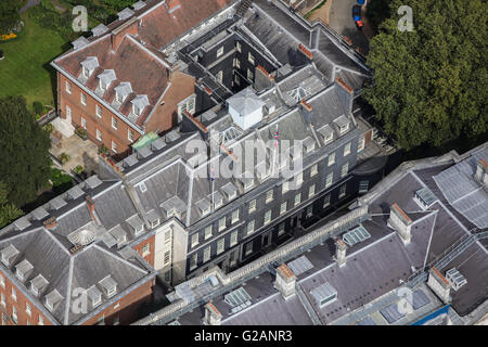 Eine Luftaufnahme der Downing Street in Whitehall, London Stockfoto