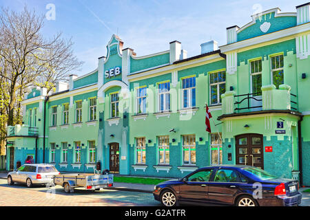 Ventspils, Lettland - 8. Mai 2016: Altbau in Ventspils in Lettland. Stockfoto