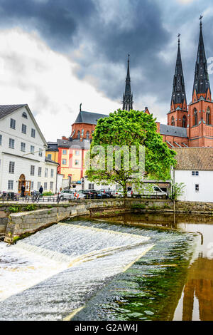 Ansichten rund um führende und älteste Universitätsstadt Uppsala, Schweden Stockfoto