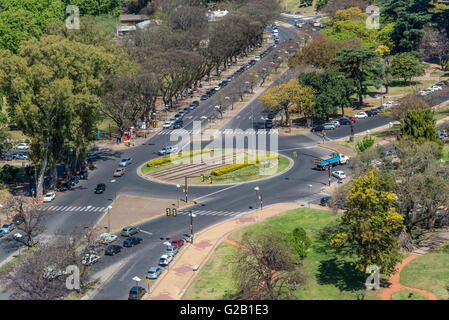 Blick auf die Stadt von der National Flag Memorial, Rosario, Provinz Santa Fe, Argentinien Stockfoto