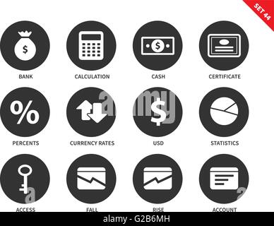 Wirtschaft-Symbole auf weißem Hintergrund Stock Vektor