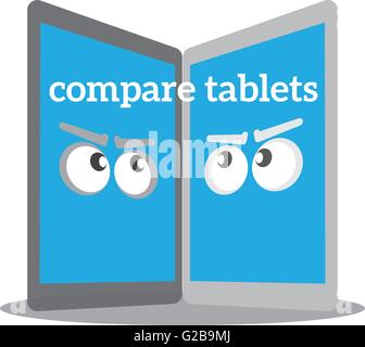 Tablet PC, Isolated On White Background. Vektor-Illustration vergleichen Tabletten Stock Vektor