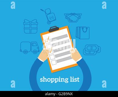 Shopping Liste flache Abbildung eps10 Stock Vektor