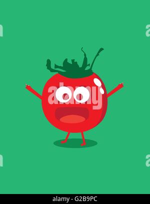 Vektor-Tomate Cartoon Charakter Abbildung flaches design Stock Vektor