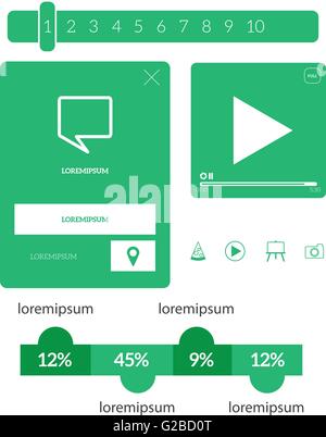 UI-Elemente set von Komponenten mit dem flachen Design-Trend EPS10 Stock Vektor