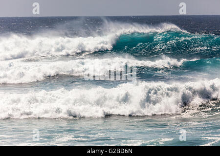 Atlantic Breakers, Playa Janubio, Lanzarote, Kanarische Inseln, Spanien Stockfoto