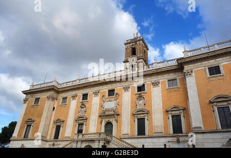 Palazzo Senatorio, Rathaus Roms auf dem kapitolinischen Hügel, Italien Stockfoto