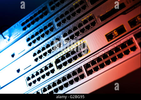 Core-Switch-Technologie im Raum Netzwerkressource. Stockfoto