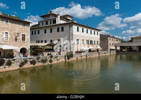 Hot Springs Teich, Spa Bagni San Filippo, Castiglione d ' Orcia, Provinz Siena, Toskana, Italien Stockfoto