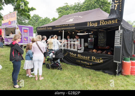 Ein Heatherhill Bauernhof Schwein braten Stand auf einer Land-Show im Vereinigten Königreich Stockfoto