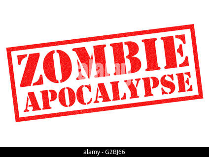 ZOMBIE-Apokalypse roten Stempel auf einem weißen Hintergrund. Stockfoto