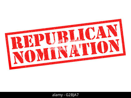 REPUBLIKANISCHE Nominierung roten Stempel auf einem weißen Hintergrund. Stockfoto