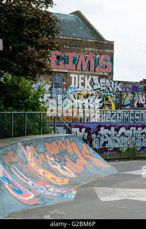 Grafitti an Dean Lane Skatepark, Bedminster, Bristol, UK Stockfoto