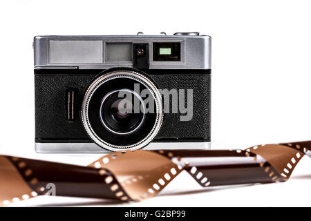 Alten Film-Kamera, Isolated on White Background Stockfoto